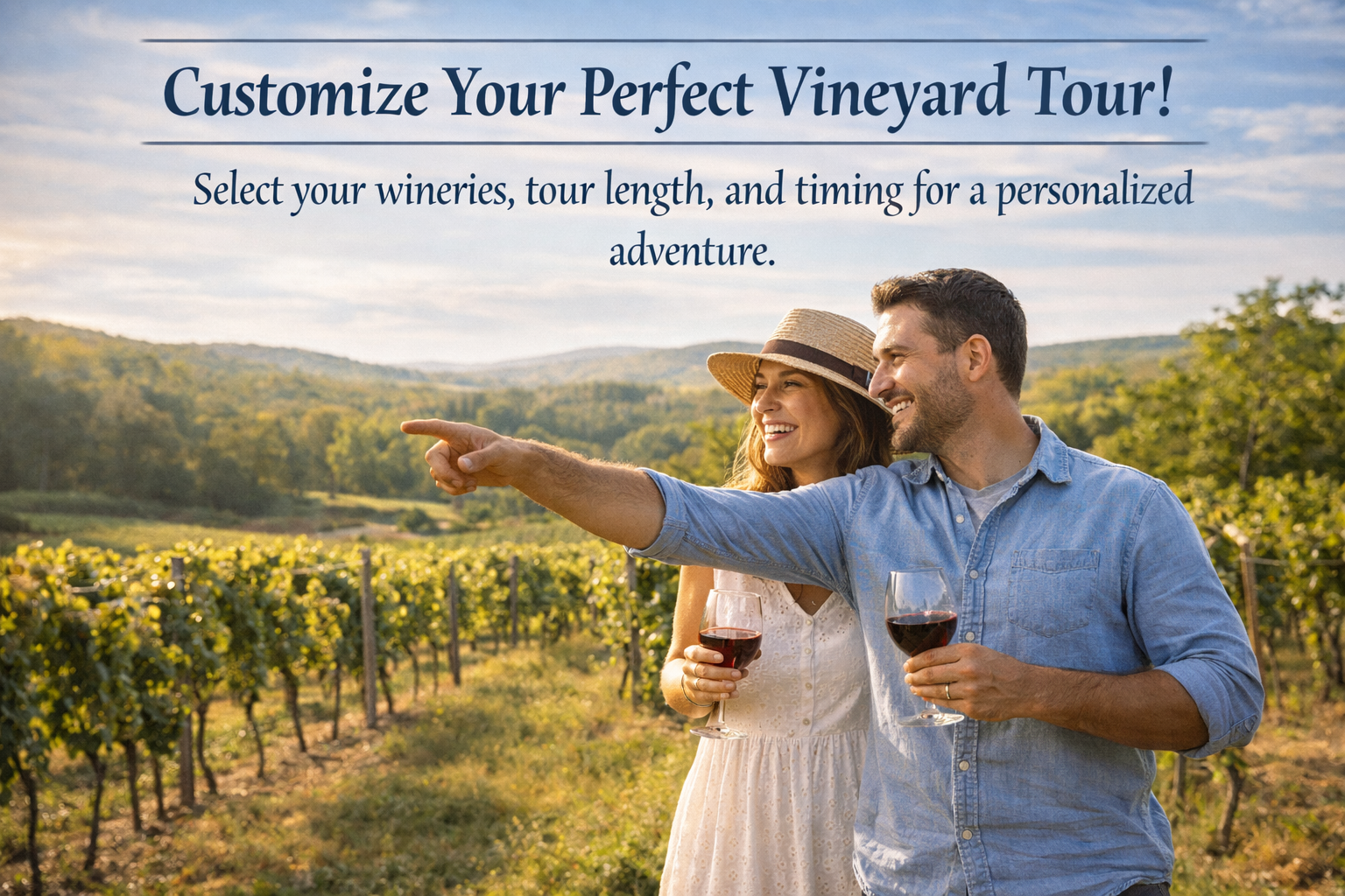 Customize your perfect vineyard tour with luxury chauffeur transportation and personalized wine tasting experience