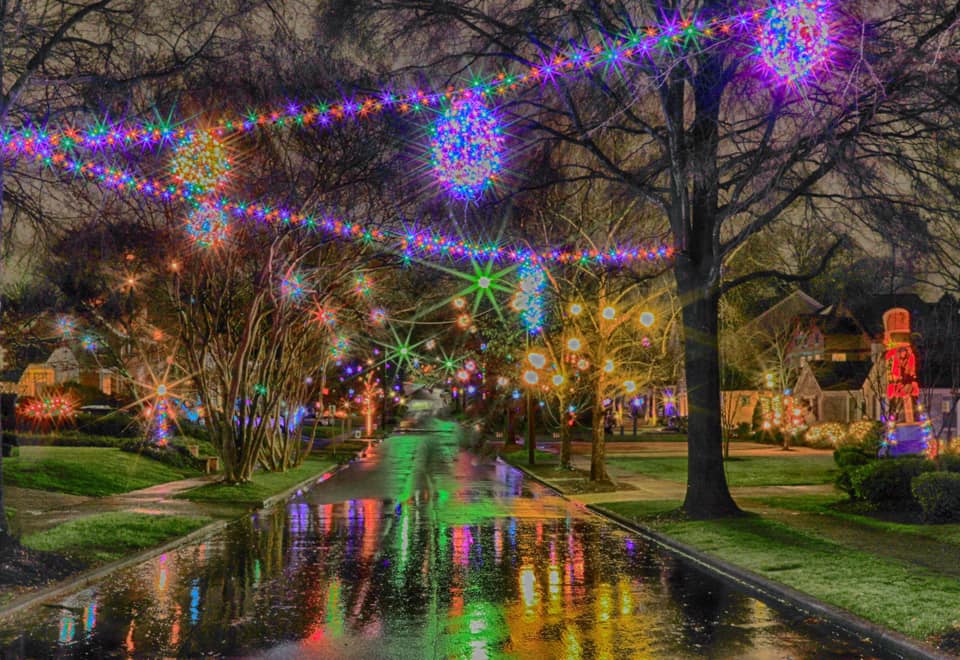 Hillside Holiday Christmas lights display in Charlotte NC